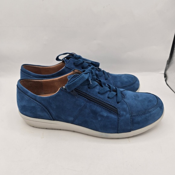 VIONIC ABIGAIL WOMEN'S LACE-UP ORTHOTIC BLUE NUBUCK ZIP SNEAKER SIZE 10 - Picture 1 of 9